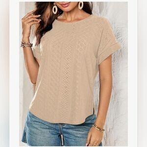 Elegant Beige Lace Women Top